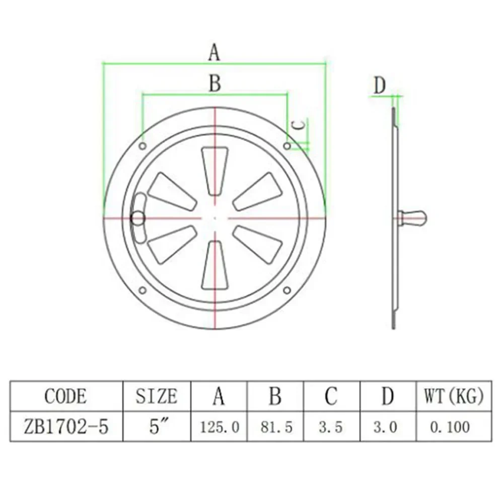 Ventilation Blade Plate Opening Closing Ventilation Panel Yacht RV Vent Stainless Steel 316 air vent grille ventilation grille air vent cover For Home Improvement Decoration