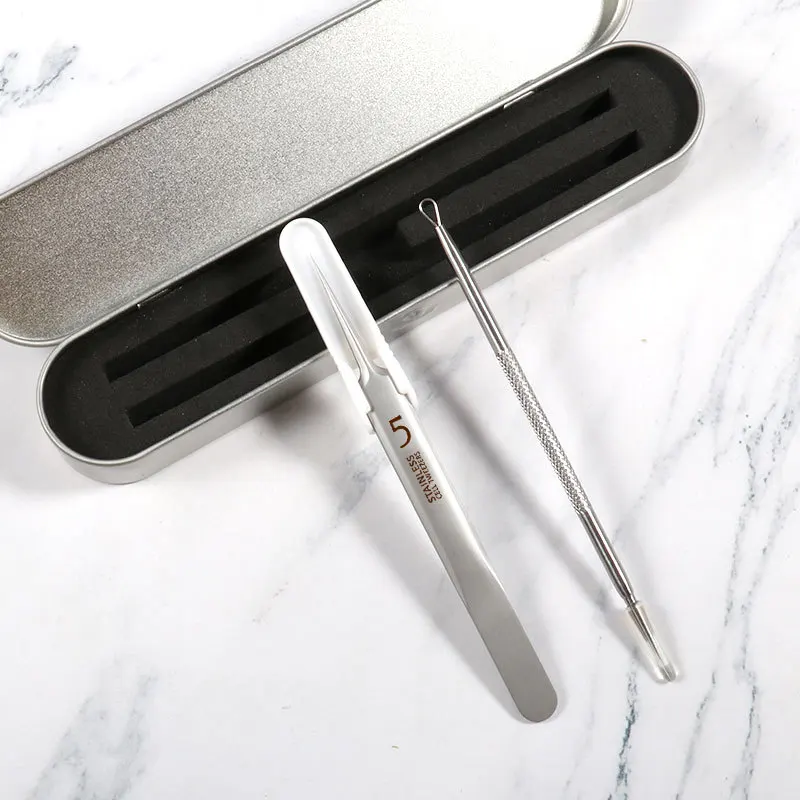 Professional Ultra-fine No. 5 Acne Blackhead Removal Tweezers Beauty Salon Pimples Needles Deep Cleaner Clip Face Skin Care Tool pimples blackhead tweezers