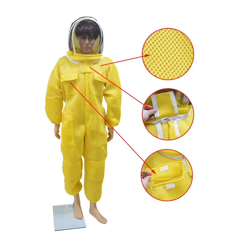 Professional Beekeeping Anti Bee Suit 3D Air Cotton Fabric Protective Clothing Bee Suit Removable Hat Ventilated