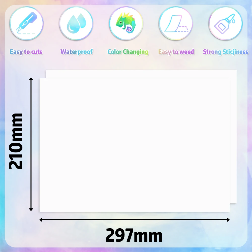 10 Sheets Glossy Paper A4 Laminating Sheets Clear Transparent Cold  Lamination Film DIY Photo Paper Waterproof Film PET Sticker