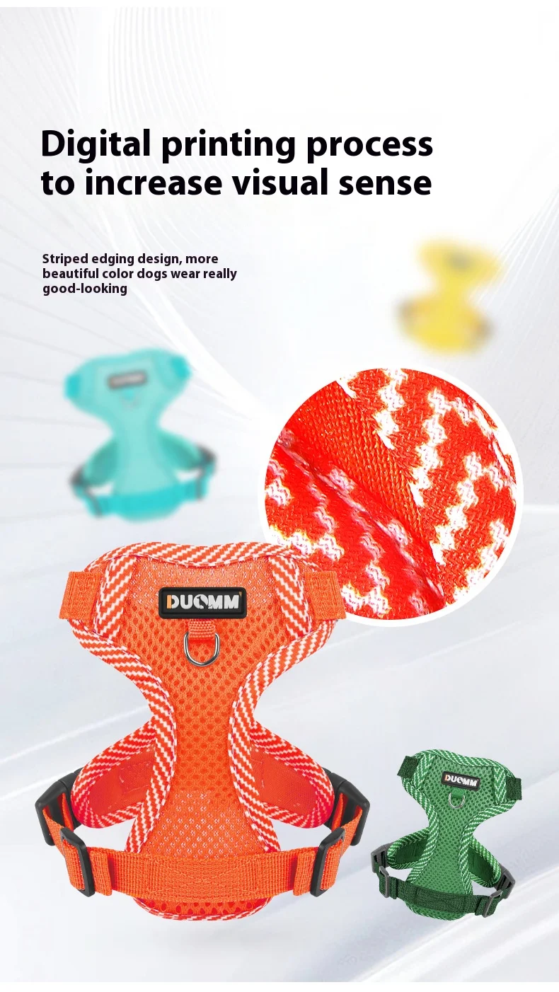 Breathable Reflective Dog Harness for Small Medium Dogs Cats Patterned Comfortable Adjustable Pet Vest with Leash