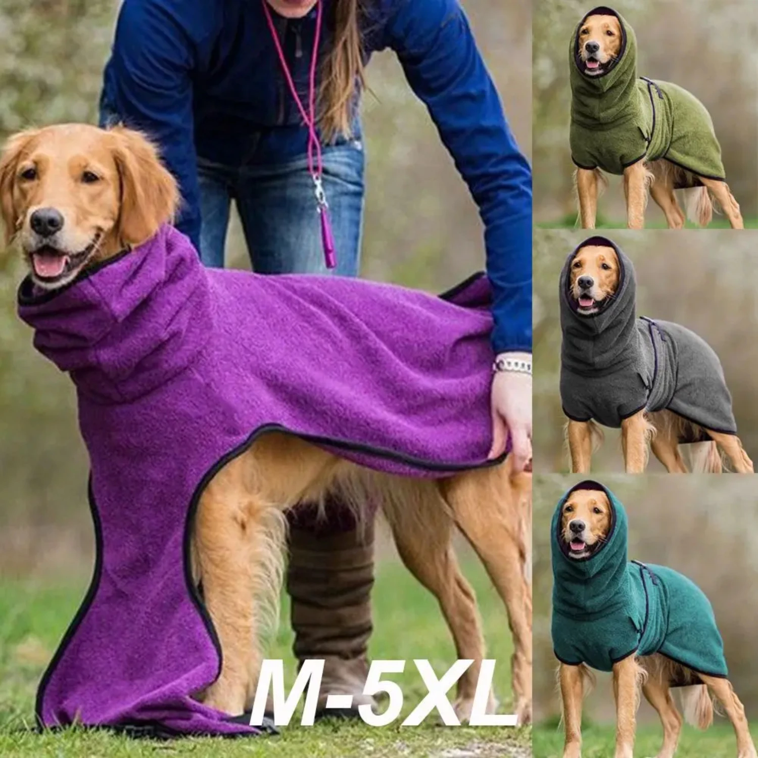 Cozy Soft Polyester Pet Clothes Vest Dog Towelling Drying Robe Warm Fleece Hoodies Jacket Comfortable Sleepwear Coat Apparel pet jacket