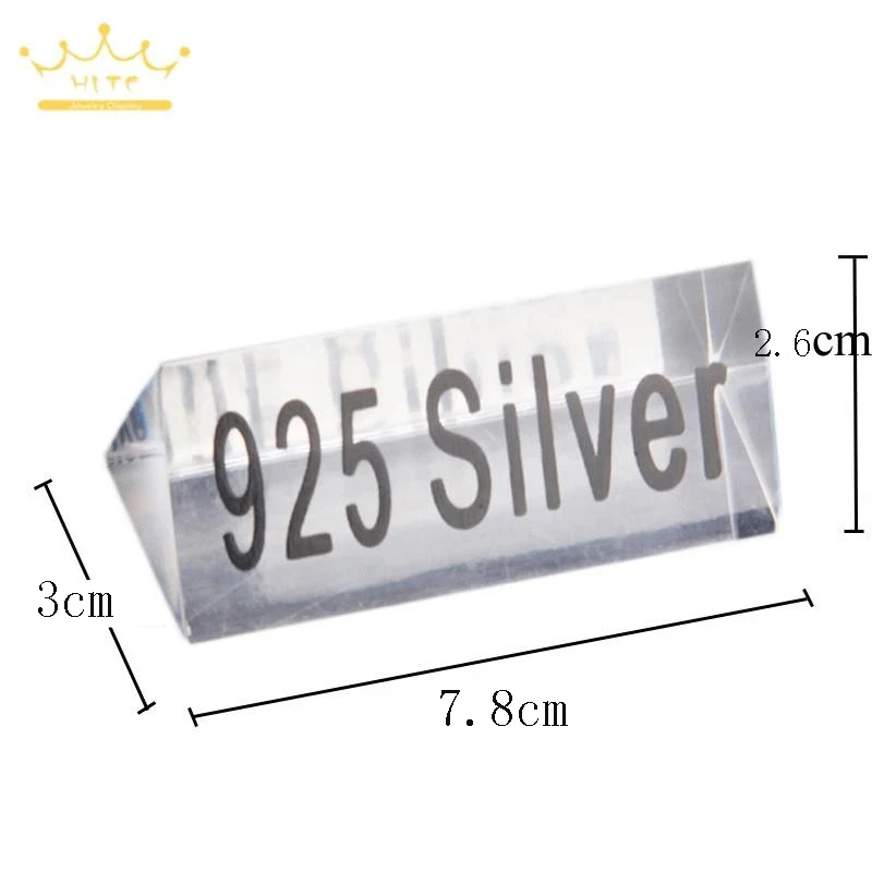 Triangular 925 Silver Signage Acrylic Transparent Frosted Crystal Sign for Jewelry Counter Accessories Necessity Lable 5Pcs/lot