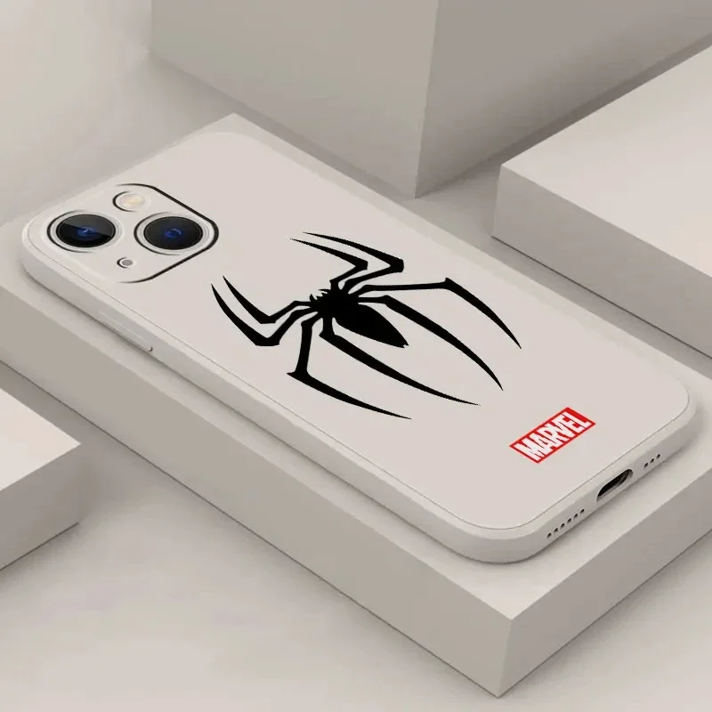 thumbnail image 1 of Soft Back Liquid Case for Apple iPhone 15 Pro Max 12 11 7 6S Plus 13 Mini SE 14 Pro Max XR XS X 8 Marvel Venom Spiderman Coque, 1 of 5