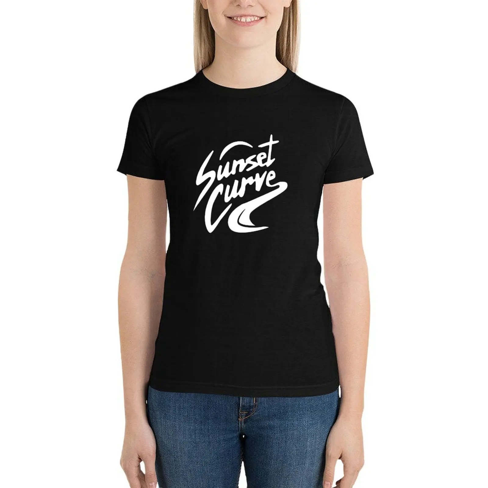 

sunset curve logo T-Shirt lady clothes tees fashion woman blouse 2024