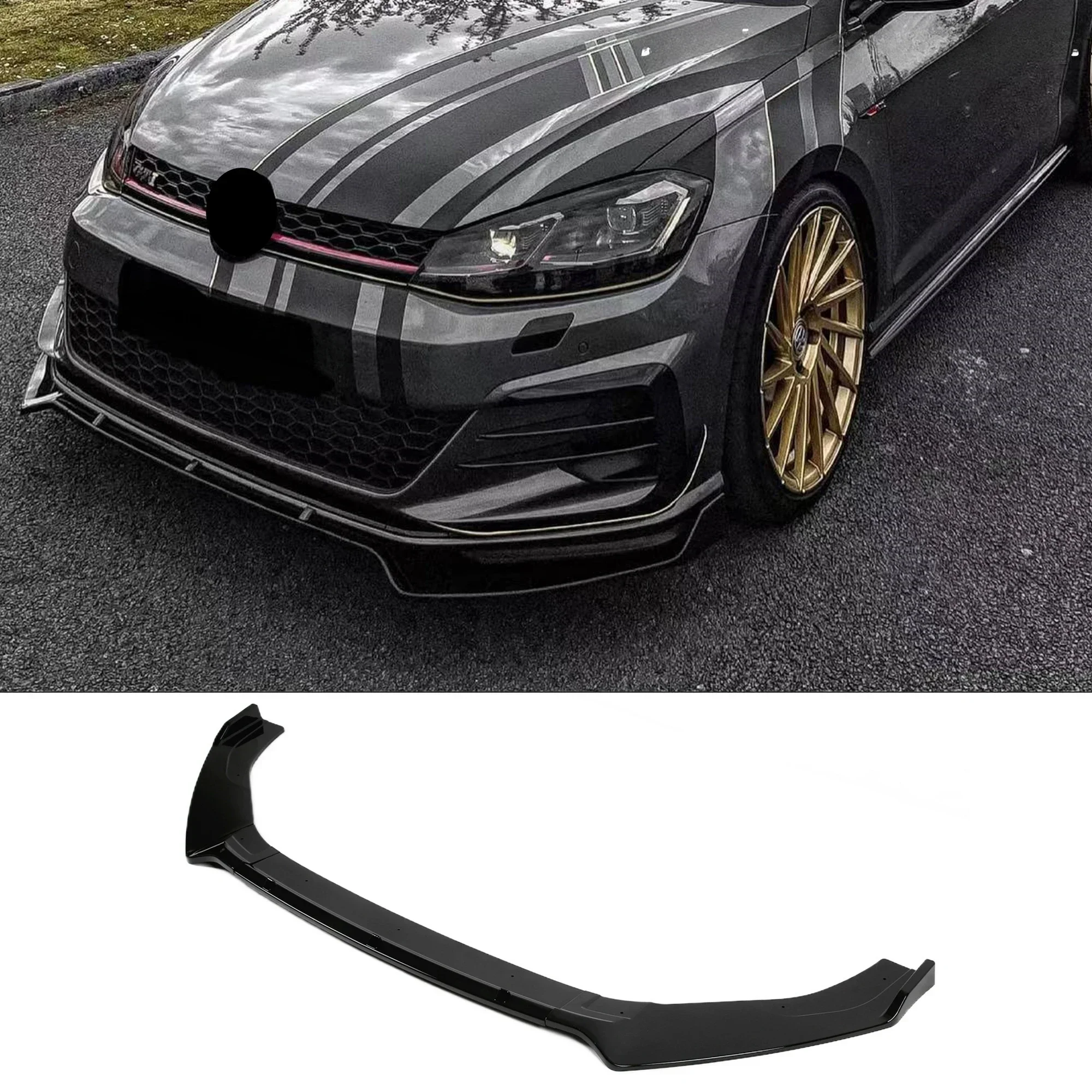 Kit Decorazione Paraurti Per VW Golf 7 - Presa Aria Anteriore In ABS Nero Carbonio - Foto 6