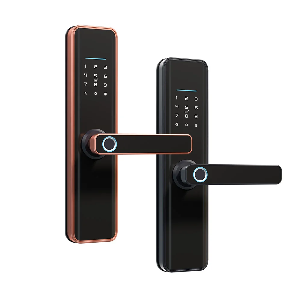 

Smart home Tuya WIFI APP Anti Theft Fingerprint Door lock Biometric Digital Handle Electronics Password Card Keyless Management