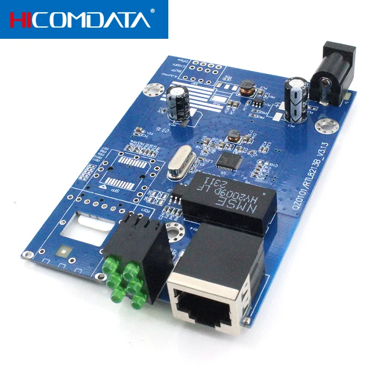 HICOMDATA Media Converter Optics 1000M Gigabit Fiber Optic Rj45 Transciever Fibra Optica Giga Optical Gigabit Switch PCBA