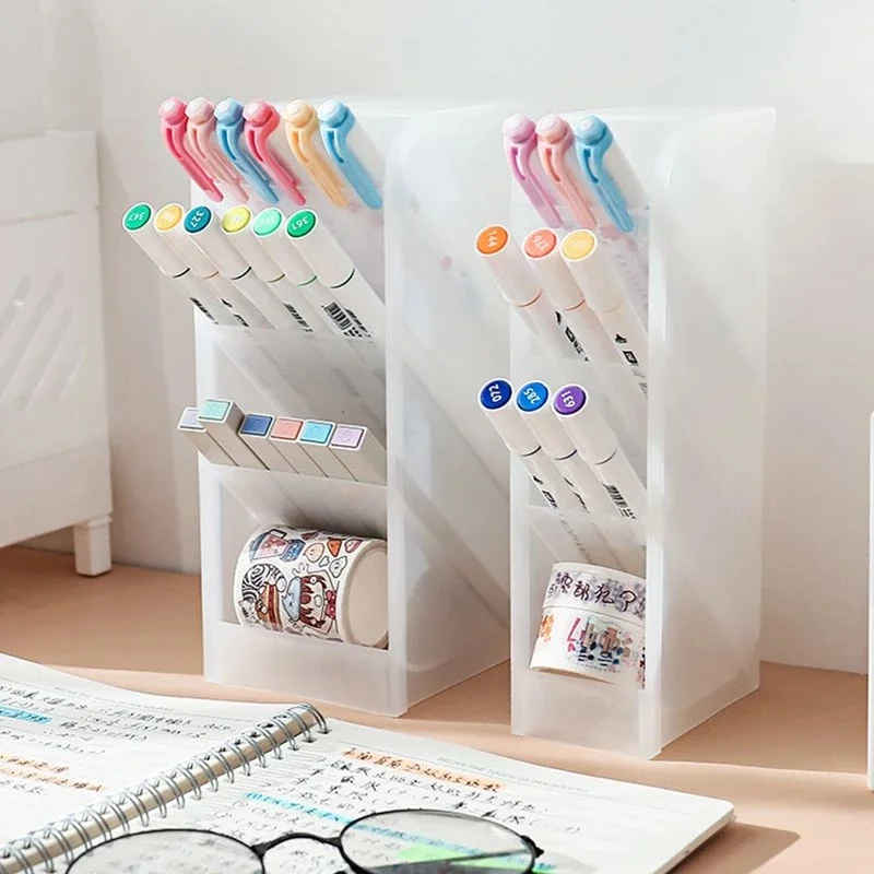 Ins Korea Desktop Pens Brush Organizer Stationery Holder Divider Organizer School Supplies pen holder,stationery organizer,stationery storage box,pen pencil case