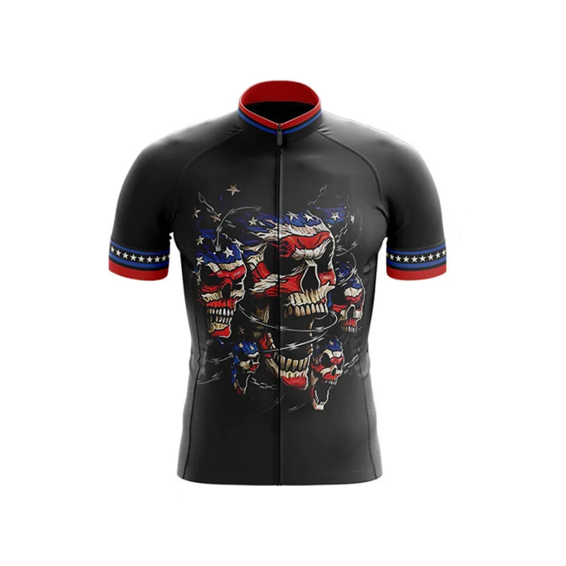 thumbnail image 1 of Camiseta de ciclismo con calaveras para hombre, ropa de ciclismo de montaña, de secado rápido, para descenso y carretera, 1 of 5