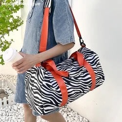 Animal Prints Travelling Duffel Bags For Women Nylon Fabric Waterproof Dry-wet separated Shoulder Gym Bag With Shoes Compartment