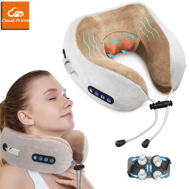 Portable U-Shape Neck Pillow Massage Machine Heat Vibrater Shoulder Neck Muscle Relax Electric Massager Instrument USB Charging 1 Portable U-Shape Neck Pillow Massage Machine Heat Vibrater Shoulder Neck Muscle Relax Electric Massager Instrument USB Charging 1