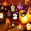 2024 Halloween Party LED String Lights Ghost Pumpkin Cat Spider Web Decor Night Light Halloween Indoor Outdoor Decoration Props 1