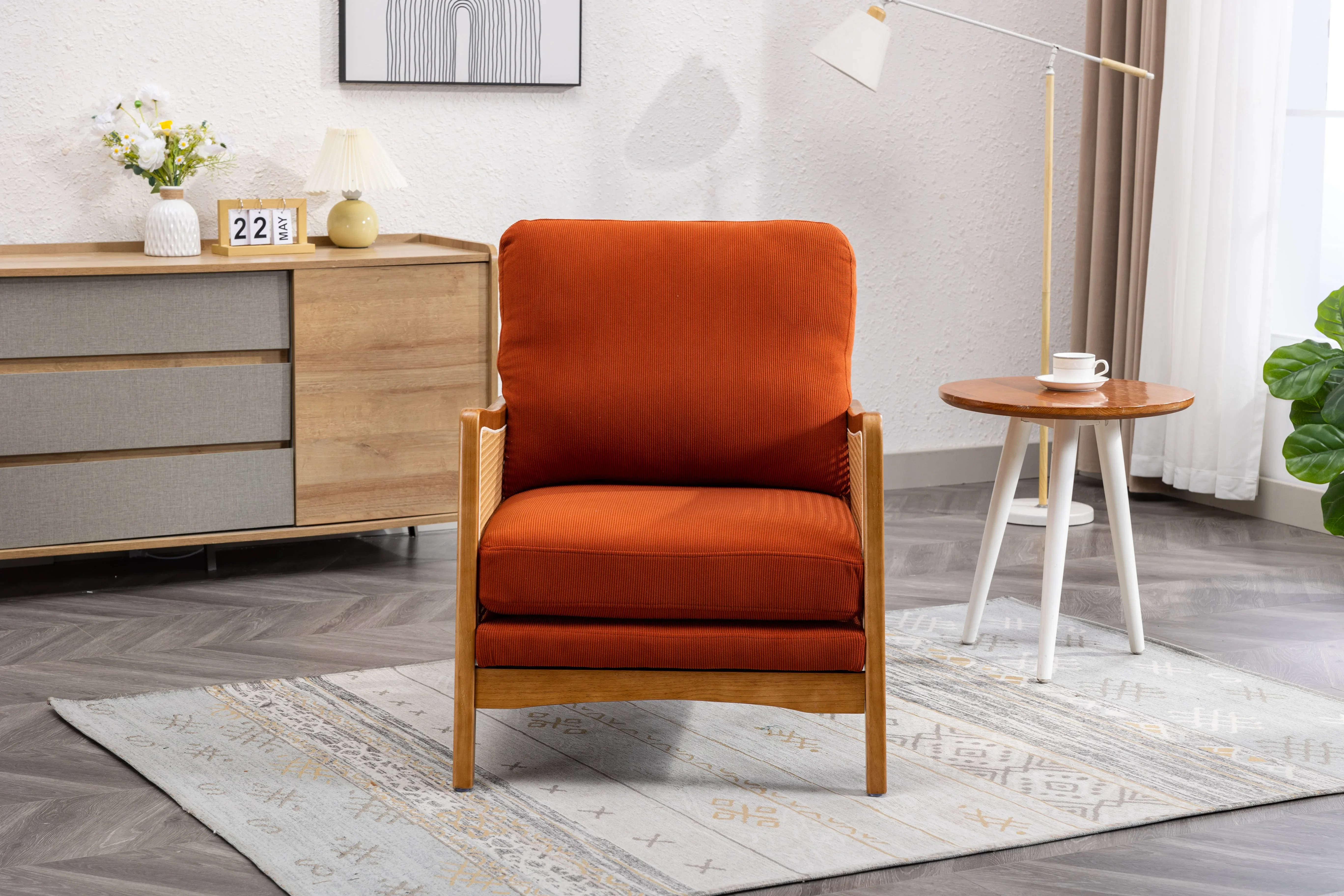 

Wood Frame Armchair, Modern Accent Chair Lounge Chair for Living Room