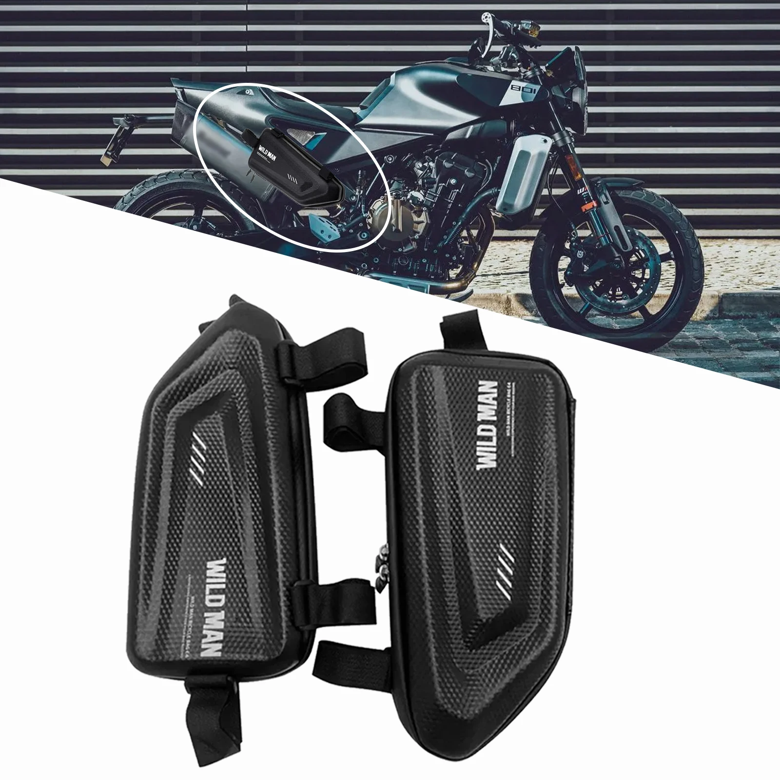 FIR VITPILEN 801 SVARTPILEN 801 Motorrad Säitbeutel waasserdicht Dräieck Säitbeutel Hard Shell Bag Accessoiren_voghion.com