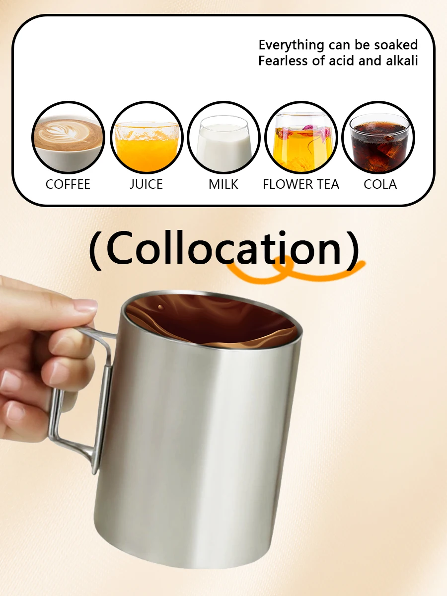 Description Picture 3 of itemStainless steel camping cup 304 foldable outdoor portable insulated and heat-resistant mug water cup