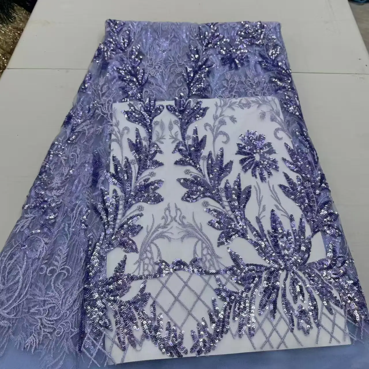 African Mesh Lace Fabric Nigerian Sequin Groom Lace Fabric High Quality French Nigeria Dress for Women Party Wedding Sew 5 Yards