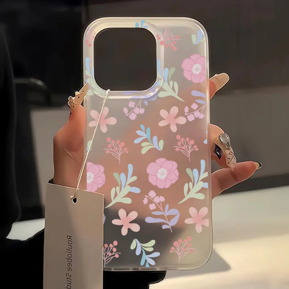 ตัวเลือกสินค้า เคสซิลิโคนกันกระแทก ลายดอกไม้ ใส สำหรับ iPhone ทุกรุ่น