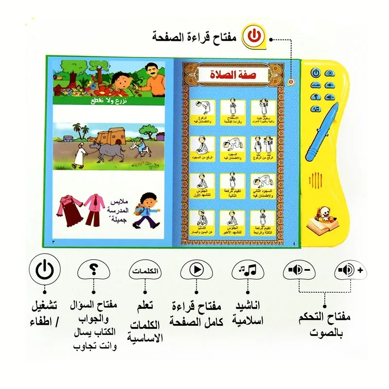 Arabic Language E-book Learning Machine Toy Book for Children Letter Holy Quran Multifunction Reading Toys learning toys