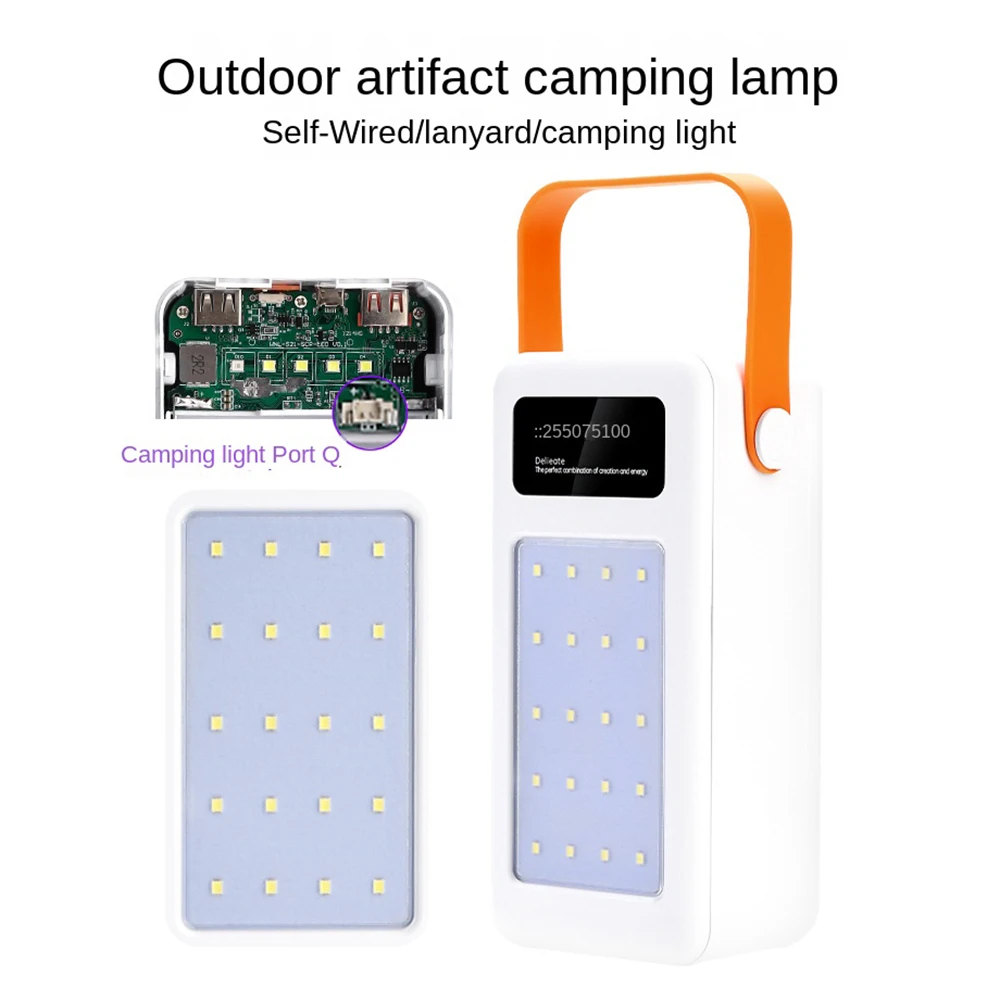 Power Bank Case Battery Power Bank Box 21x18650 10W 22.5W Power Bank Case Camping Light with Type C Charging Cable Fast charging Mobile Power Bank Case Solderless