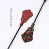 Neon Grid Pattern PU Leather Horse Whip,Horse Riding Bat Flogger Whip for Horse Training 49cm 6