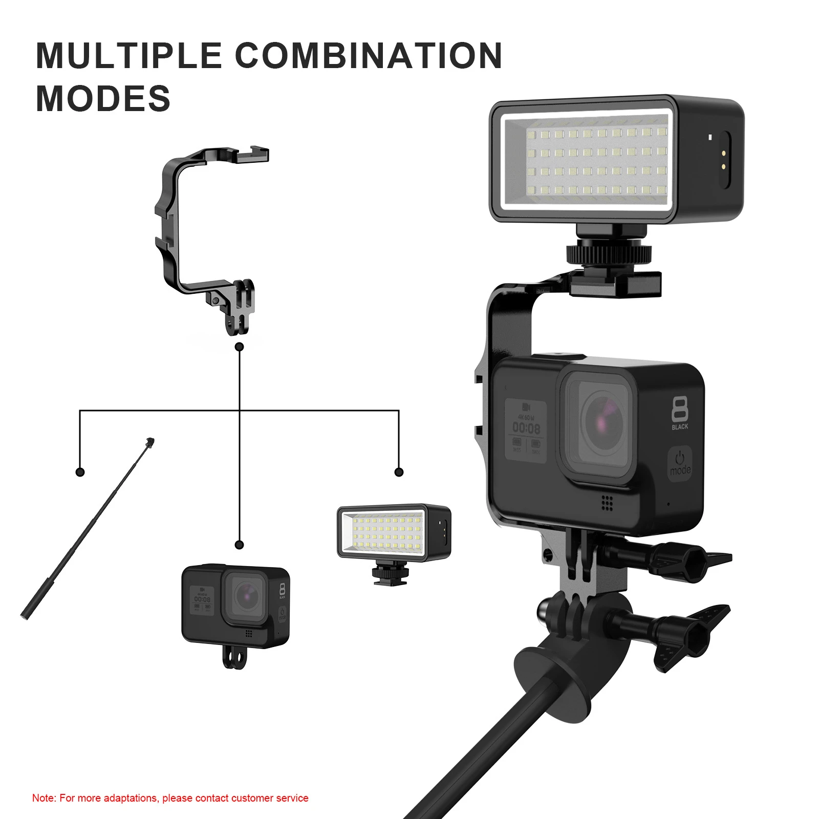 Cadre Métal pour GoPro Hero 11/10/9/8/7 DJI Action 3 - Support Caméra