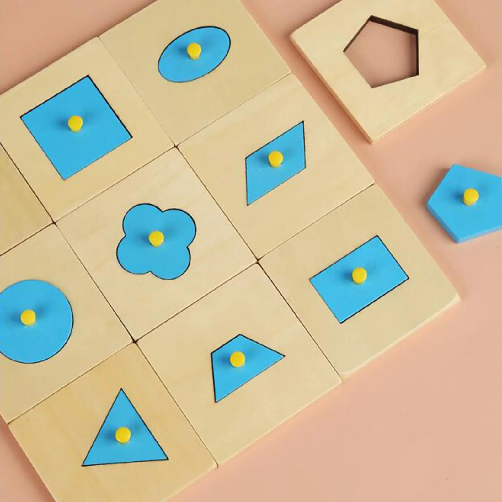 

Montessori Shapes Wooden Puzzle Toy Shape Sorting Toy Preschool Learning Activities Learning Matching Game for Ages 2~4