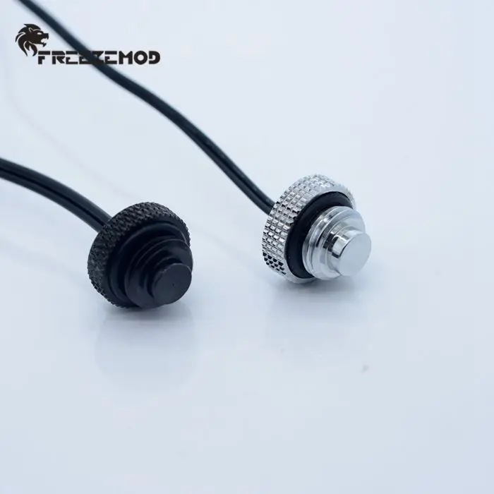 FREEZEMOD DT-CWD Waterproof Temperature Sensor Stop Plug with DuPont Terminal Connector Water Stop Fitting Black Silver