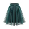 Spring Summer Mini Tulle Skirt Women New High Waist Short Pleated Skirt Solid Color Female Black Green Mesh Casual Skirt Lady 4