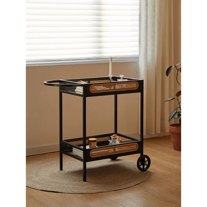 

RUID Ruida Home | Zhonggu Tengbian Small Cart Minimalist Tea Table Shelf Designer Mobile Japanese Dining Car