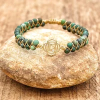 Bracelet Tortue Tressé en Pierre Africaine Double Couche, Breloque Boho, 4mm, Bijoux Faits à la Main pour Couple 6