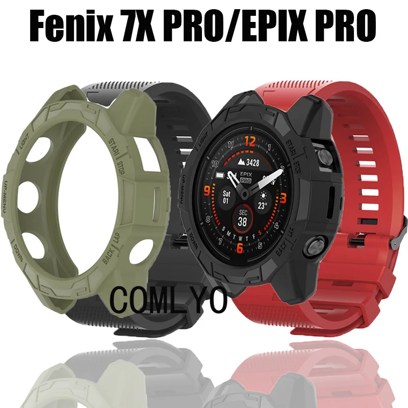 

2in1 For Garmin Fenix 7X 7 PRO EPIX pro 47mm 51mm Case TPU Bumper Protector Shell Cover Strap Quick Fit Silicone Bracelet Band