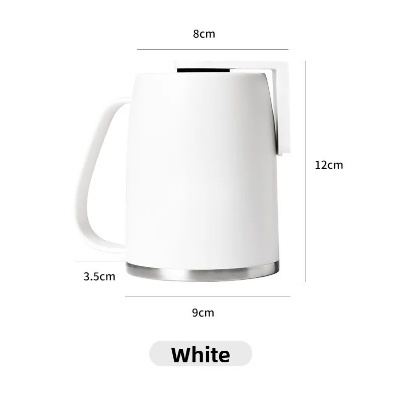 Magnetic Mouthwash 304 Stainless Steel Brush Mounted Non Perforated Toothbrush Cup Wall Shelf With Handle_voghion.com