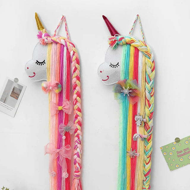 Girl Unicorn Bow Headband Holder Girls Wall Hanging - Temu