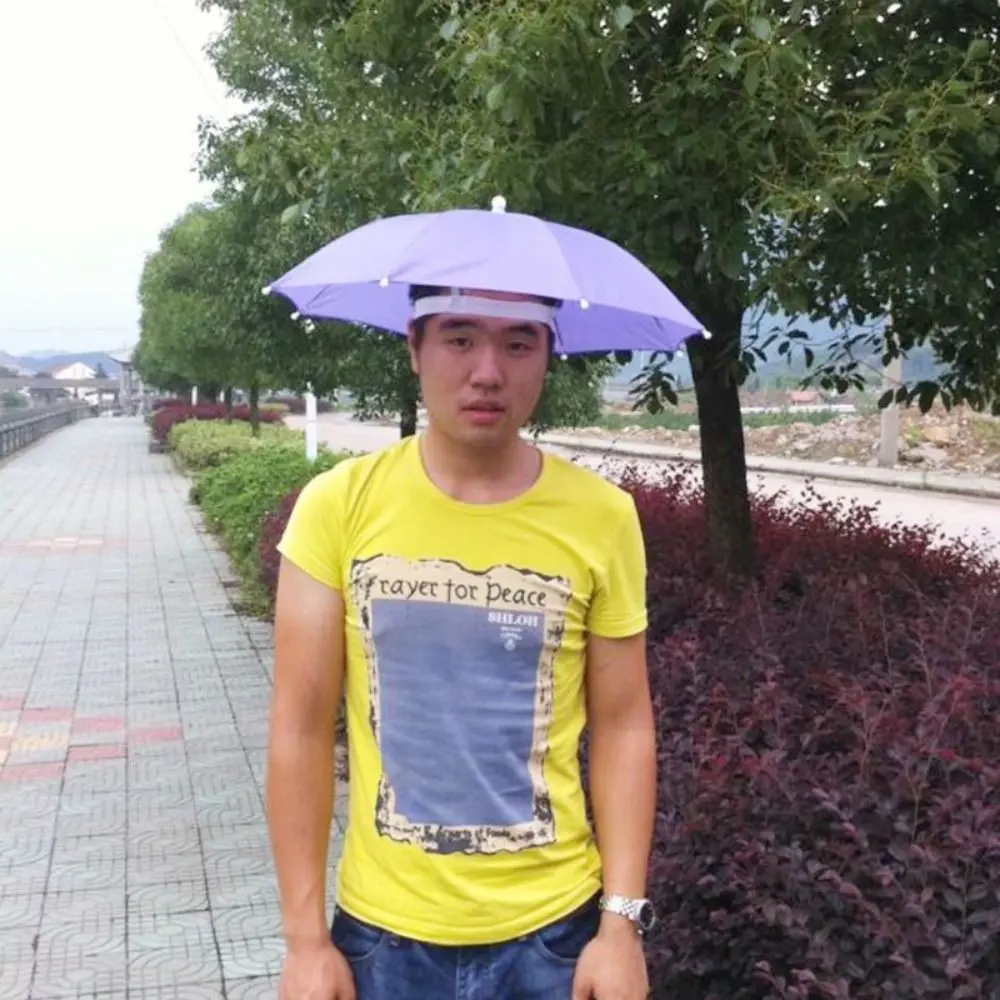 Windproof Portable Umbrella Hat for Outdoor Sunshade and Rain Protection