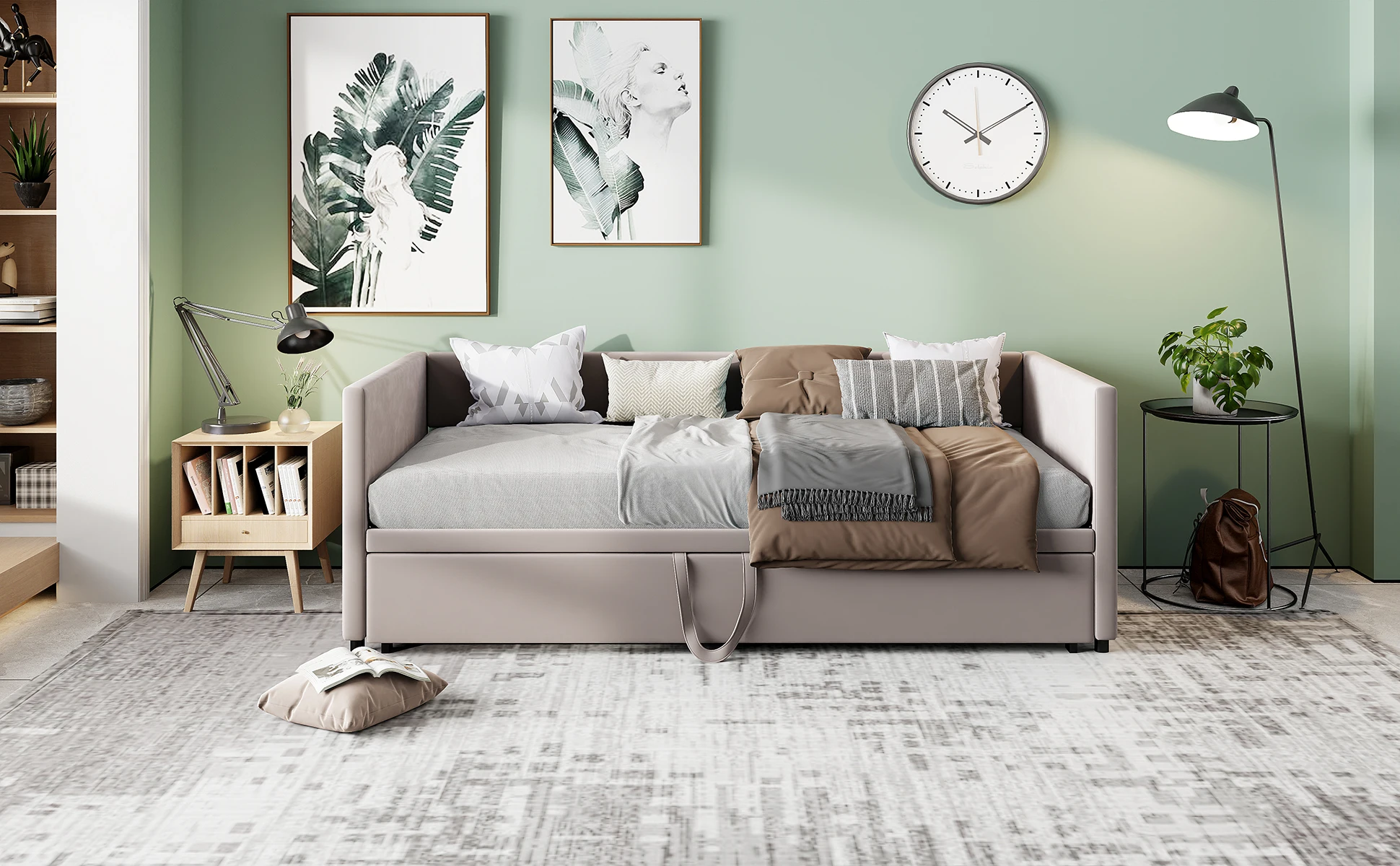 Rosahqnda Schlafsofa 90/180*200 cm, faltbares Einzelbett, Doppelbett, gepolstertes Schlafsofa für Schlafzimmer, Wohnzimmer, Samt – Detail 19