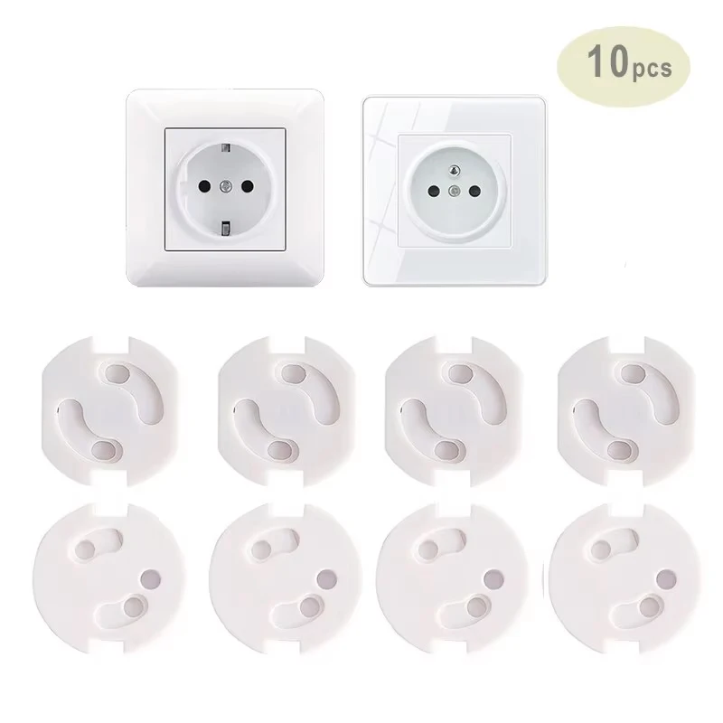 Socket covers 10pcs Baby Safety Electrical Security Plastic Safe Lock Cove Socket Protection Electric Shock Hole Children Care