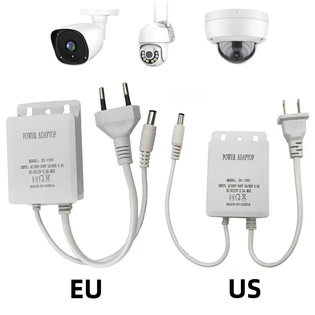 12V 2A CCTV Camera Power Adapter Outdoor Waterproof EU US Plug Adapter CCTV Ip Camera System Charger 110V 220V AC To DC DIY Use 12V 2A CCTV Camera Power Adapter Outdoor Waterproof EU US Plug Adapter CCTV Ip Camera System Charger 110V 220V AC To DC DIY Use
