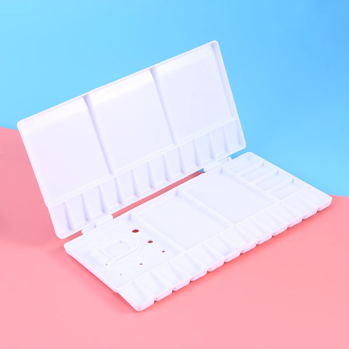 

Plastic Painting Pallet Watercolor Folding Paint Tray with 33 Compartments, Thumbhole and Brush Holders for Painters Students