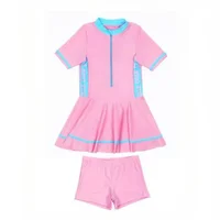 2024 New Girls Swimsuit One-piece Swimwear UPF50+ Print Baby Long Sleeve Kids Toddler Infant Beach Bathing Suits Children 2