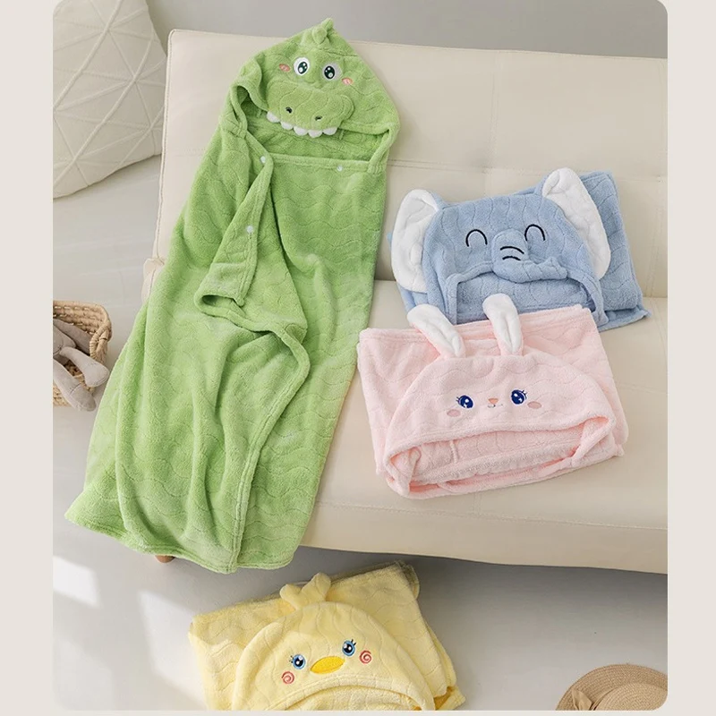 Cartoon Animal Baby Bath Towels Soft Newborn Hooded Towel Blanket Toddler Bathrobe Warm Sleeping Swaddle Wrap for Boys Girls