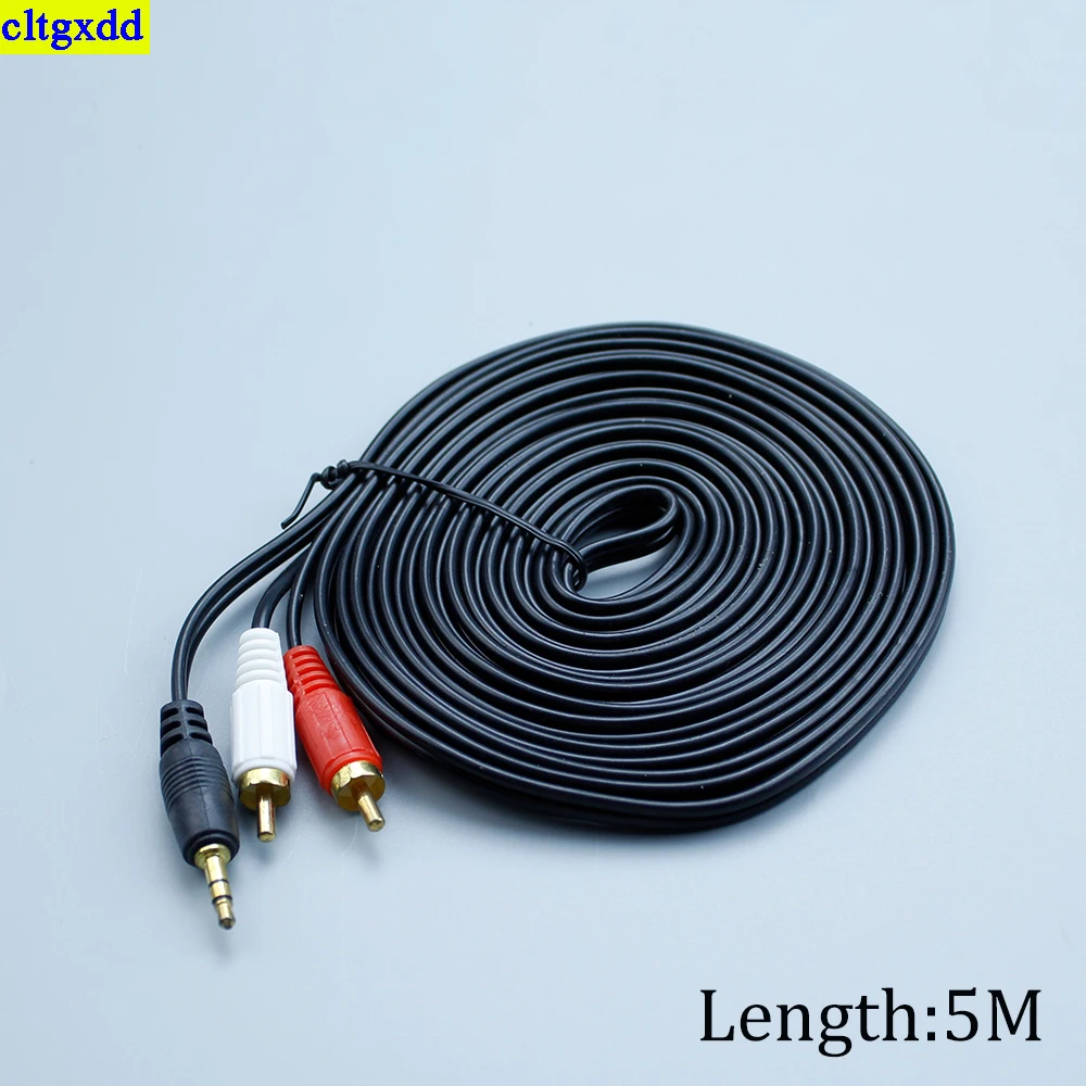 cltgxdd 1piece 3-pole 3.5mm Male plug to 2RCA Male plug adapters sound frequency speaker cable connectors 1.5M/3M/5M power cord