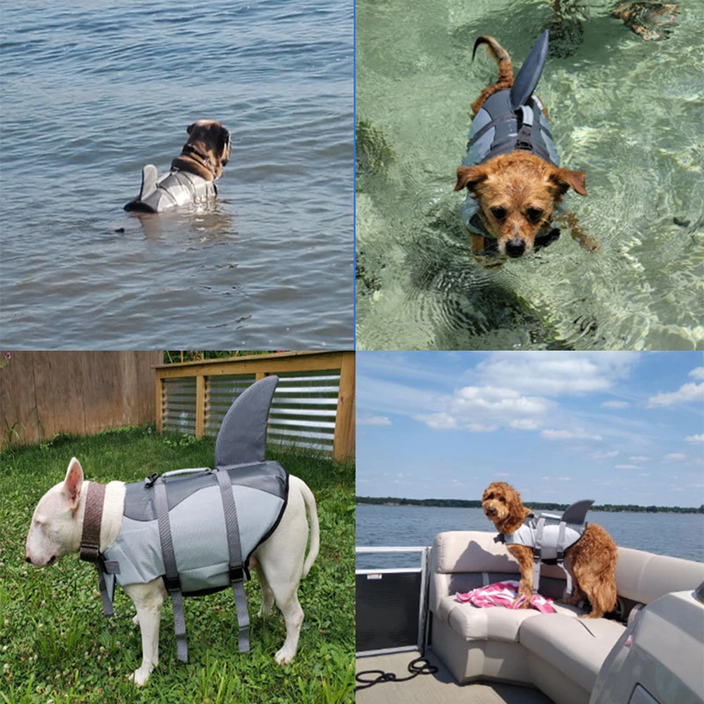Shark Dog Life Jacket with Handle 2