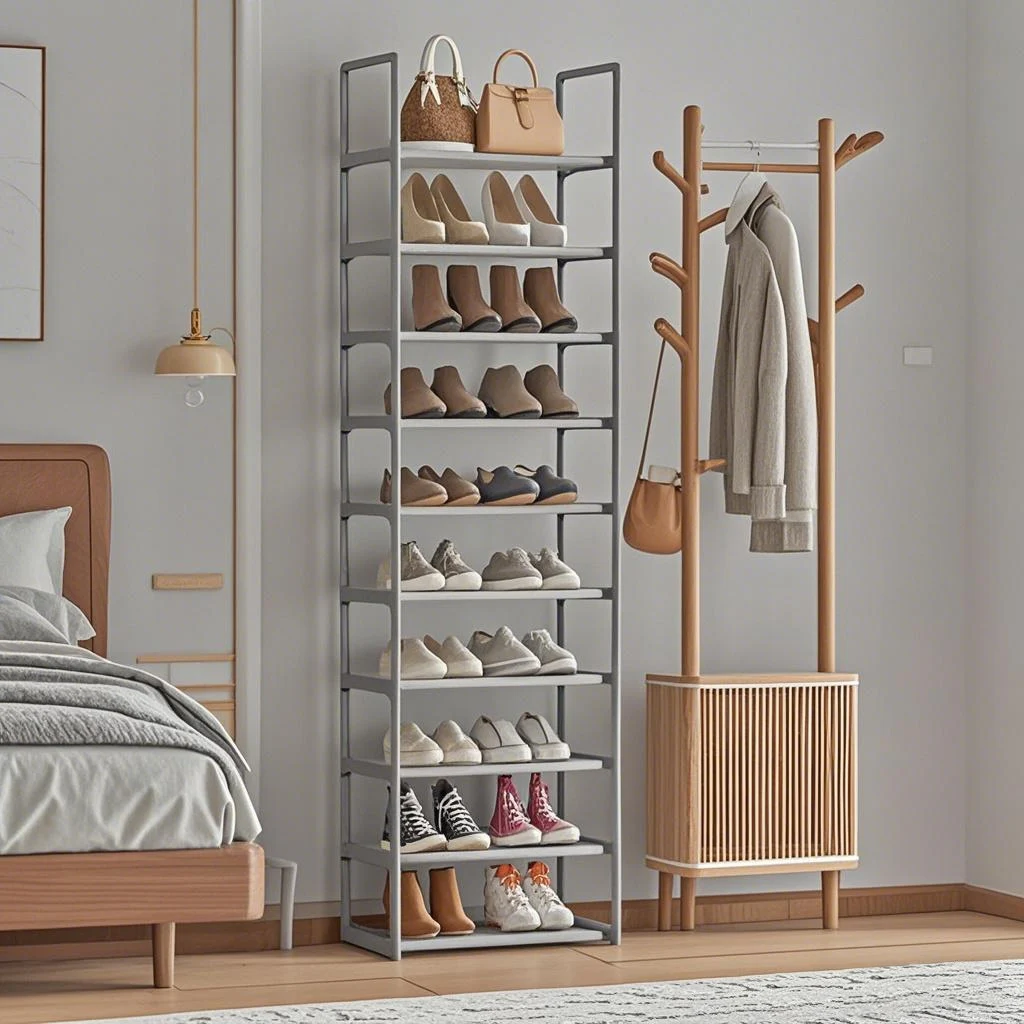 10-Tier shoe rack organizer Save Space 20-25 pairs Sturdy Shoe Shelf for Closets Entryway