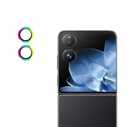 Enhanced 3D Camera Protector Glass with HD Tempered Glass Lens and Metal Rear Ring - Xiaomi Mix Flip (Colorful)