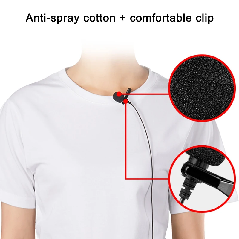 Lapel Microphones Type C Microphone Clip Portable Microphone Condenser Clip-on Lapel Mic 1.5m Wired Mini Audio Mic for Phone