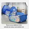 3 Pcs/set Portable Children's Tent Toys Indoor and Outdoor Play House Beach Tent Folding Crawling Tunnel Ocean Ball Pool Tents 4