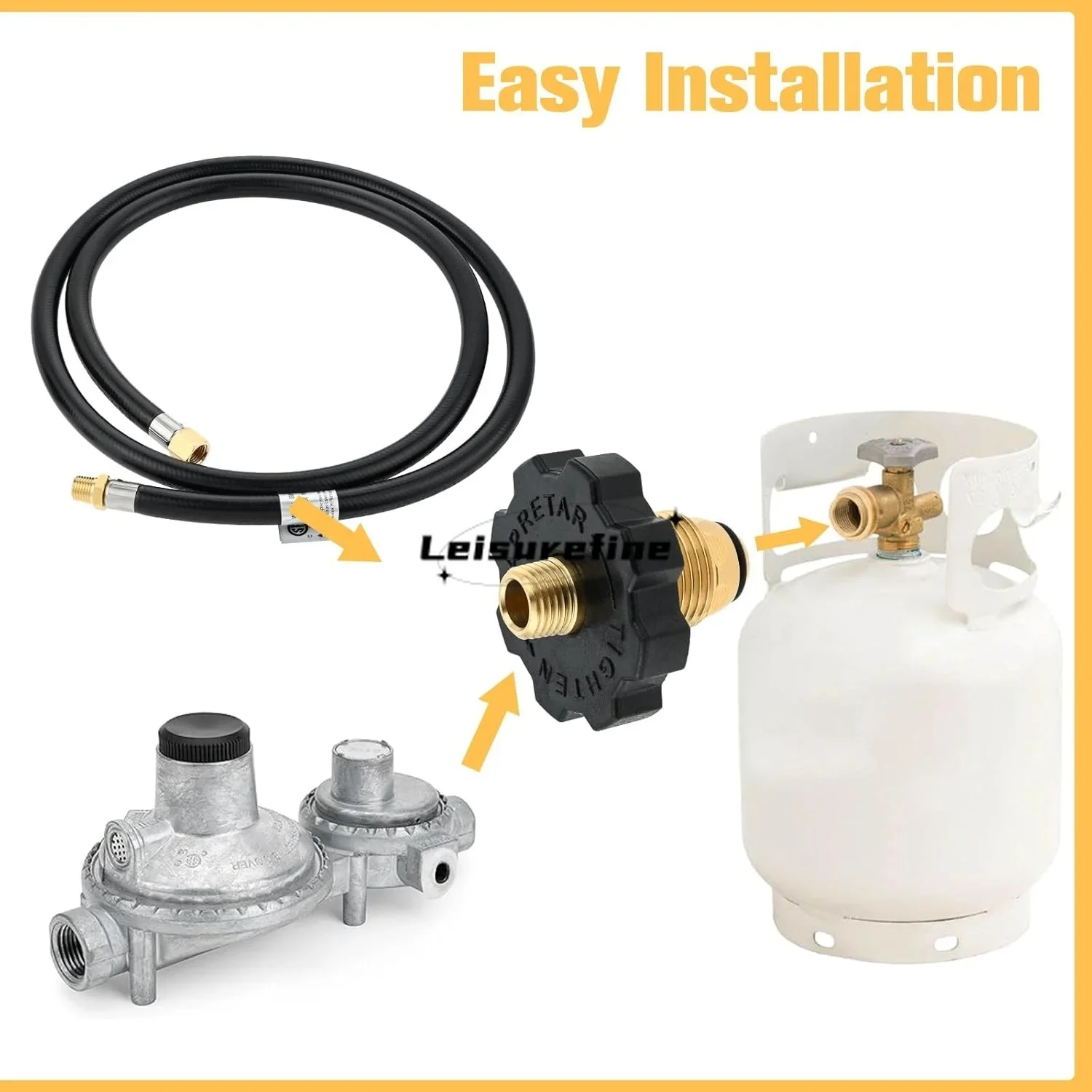 1/4 In NPT Propane Appliance Extension 5ft High Pressure Hose For Gas Grill Soft Nose POL Fitting 1/4" NPT Female Brass Coupler