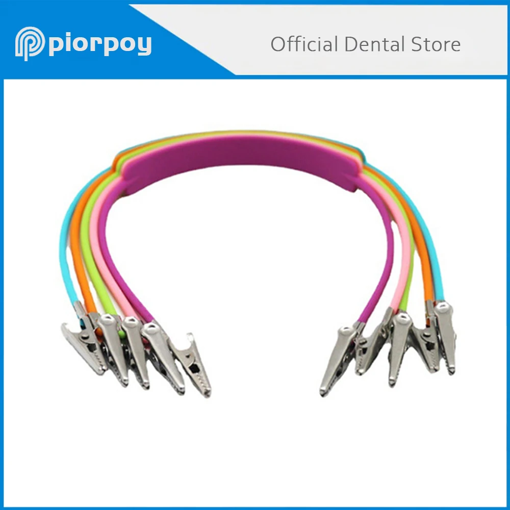PIORPOY 41cm Dental Spring Loaded Clips Colourful Bib Clips Napkin