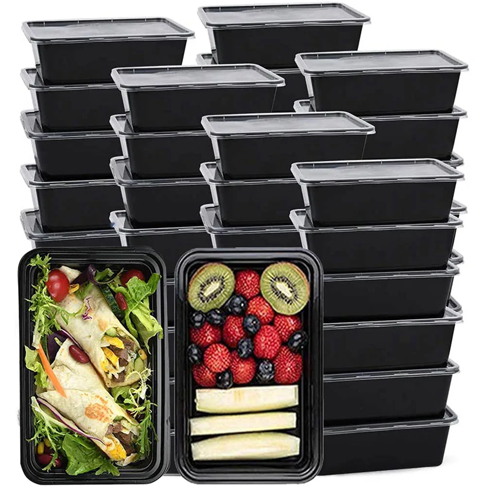 Disposable Plastic Microwavable Food Containers - 32oz Lunch Box 20pcs  Disposable - Aliexpress